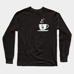 Funny kitty cat coffee cup, coffee lovers gift, coffee gift, coffee cozy, birthday, cafeteria’s stickers, fashion Design, restaurants and laptop stickers, lovely coffee cup with Kitty cat inside Long Sleeve T-Shirt